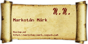 Markotán Márk névjegykártya